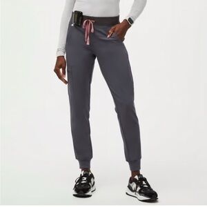 FIGS Zamora High-Waisted Jogger Scrub Pants Charcoal XL Petite